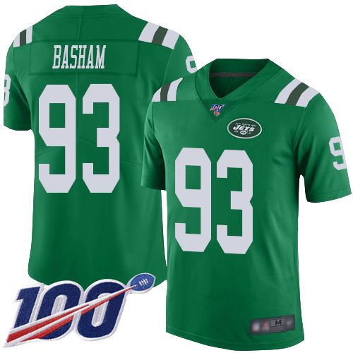 New York Jets Limited Green Youth Tarell Basham Jersey NFL Football #93 100th Season Rush Vapor Untouchable->youth nfl jersey->Youth Jersey